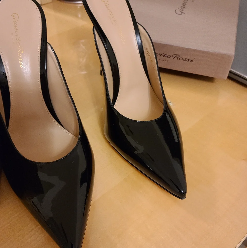 GIANVITO ROSSI BLACK MULES - Brand New w/tag - Picture 2 of 6